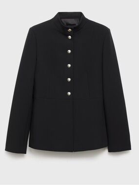 JACKET WITH JEWEL-BUTTON STRIP COLLAR